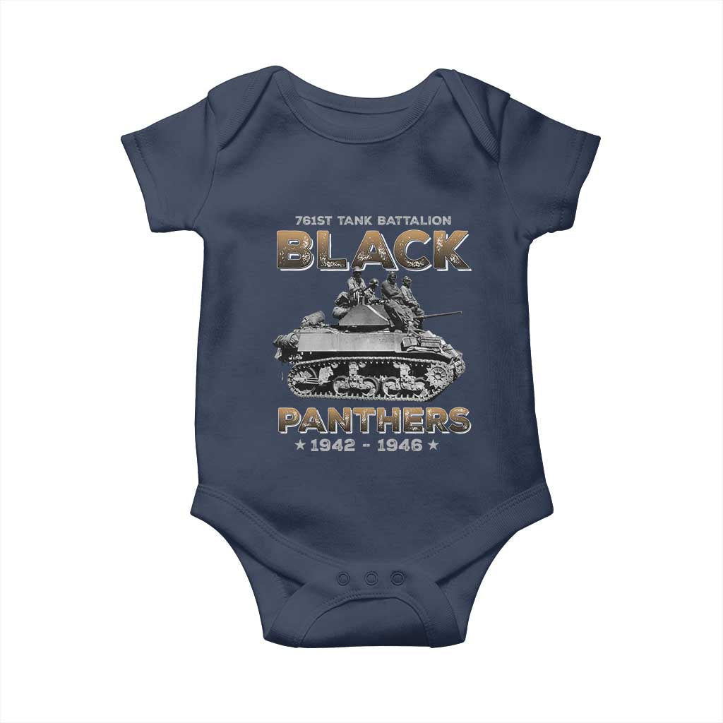 761st Tank Battalion Tribute Black Panther Party History Baby Onesie TS09 Navy Print Your Wear