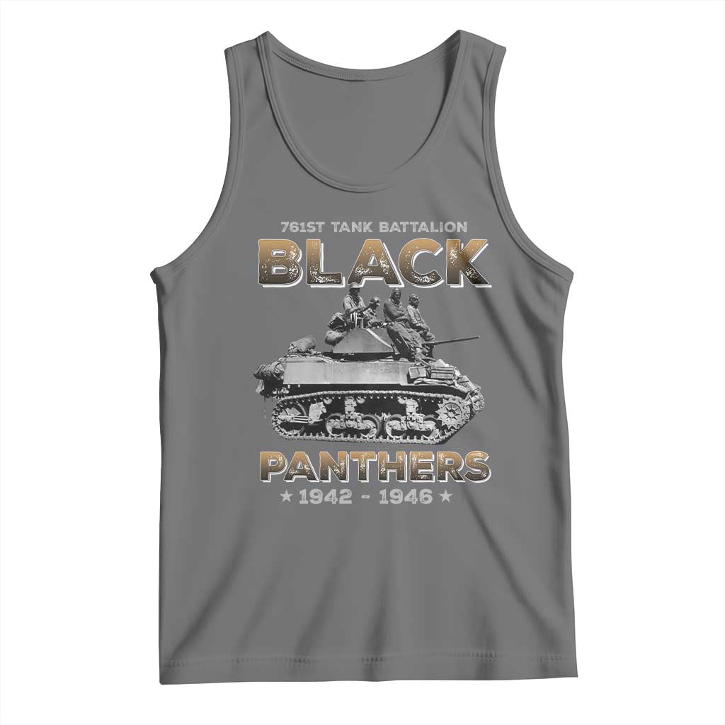 761st Tank Battalion Tribute Black Panther Party History Tank Top TS09 Black Heather Print Your Wear