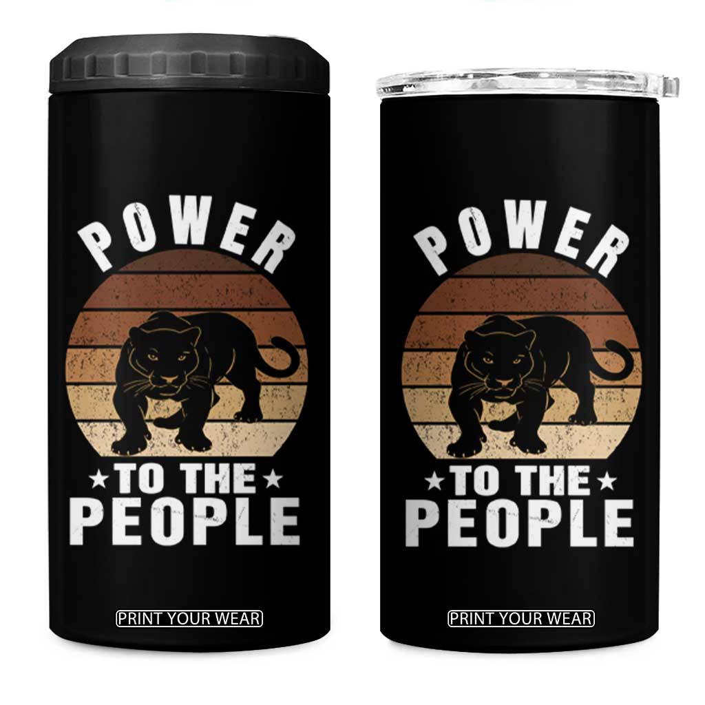 Black Panther Party 4 in 1 Can Cooler Tumbler Power To The People Black History TS09 One Size: 16 oz Black Print Your Wear