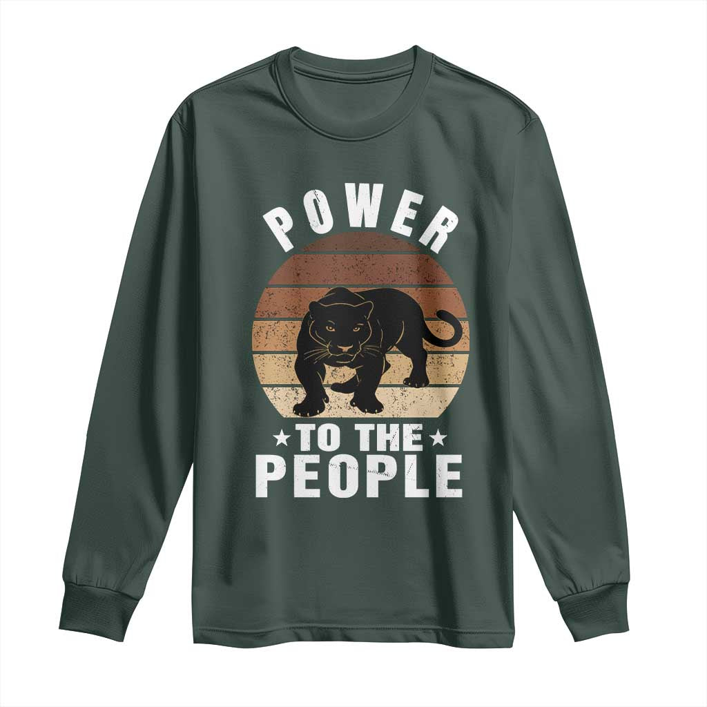 Black Panther Party Long Sleeve Shirt Power To The People Black History TS09 Dark Forest Green Print Your Wear
