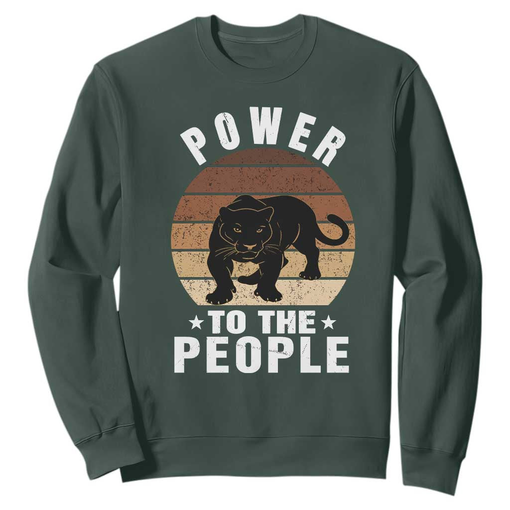 Black Panther Party Sweatshirt Power To The People Black History TS09 Dark Forest Green Print Your Wear