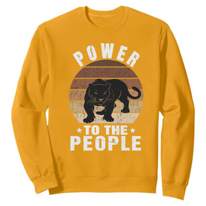 Black Panther Party Sweatshirt Power To The People Black History TS09 Gold Print Your Wear