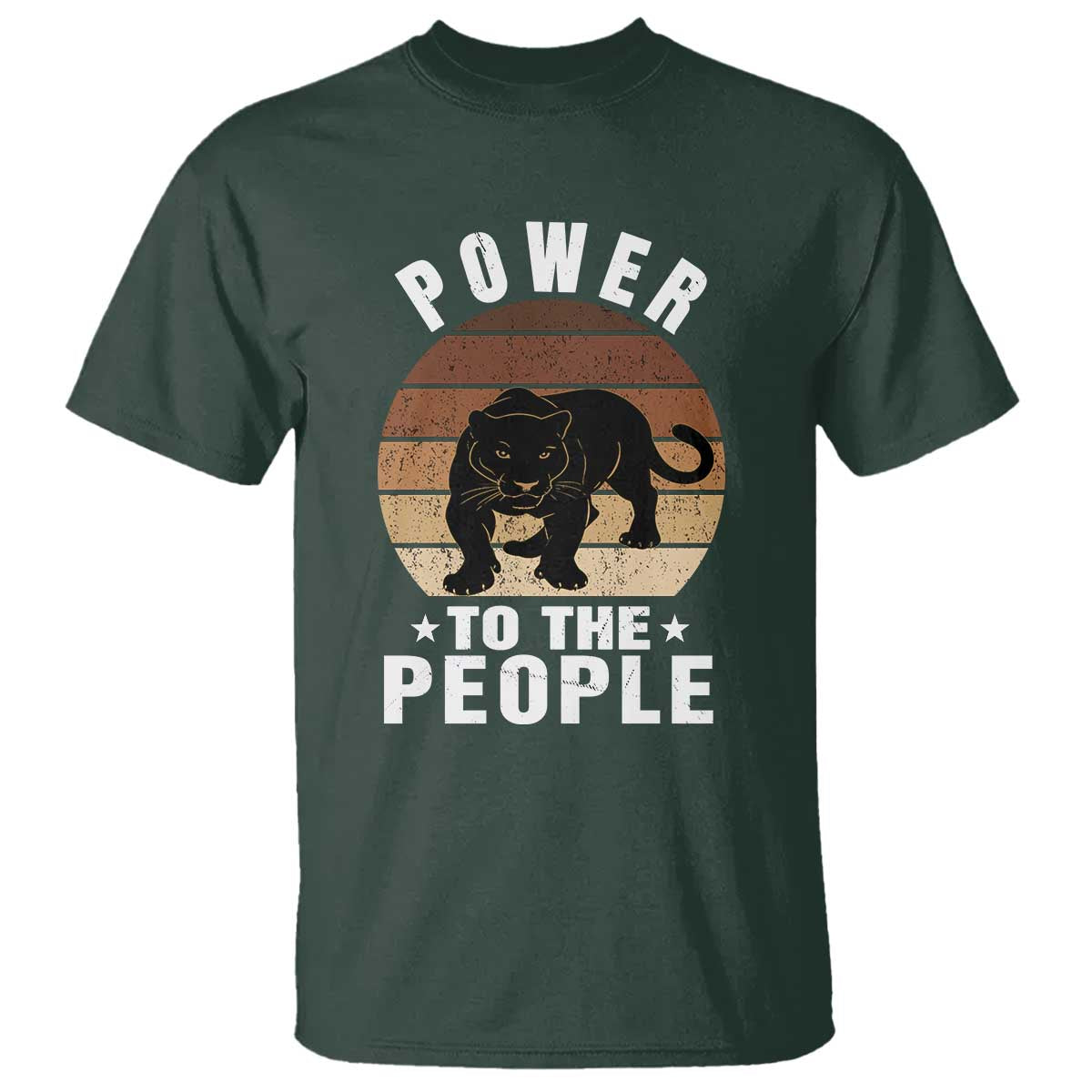 Black Panther Party T Shirt Power To The People Black History TS09 Dark Forest Green Print Your Wear