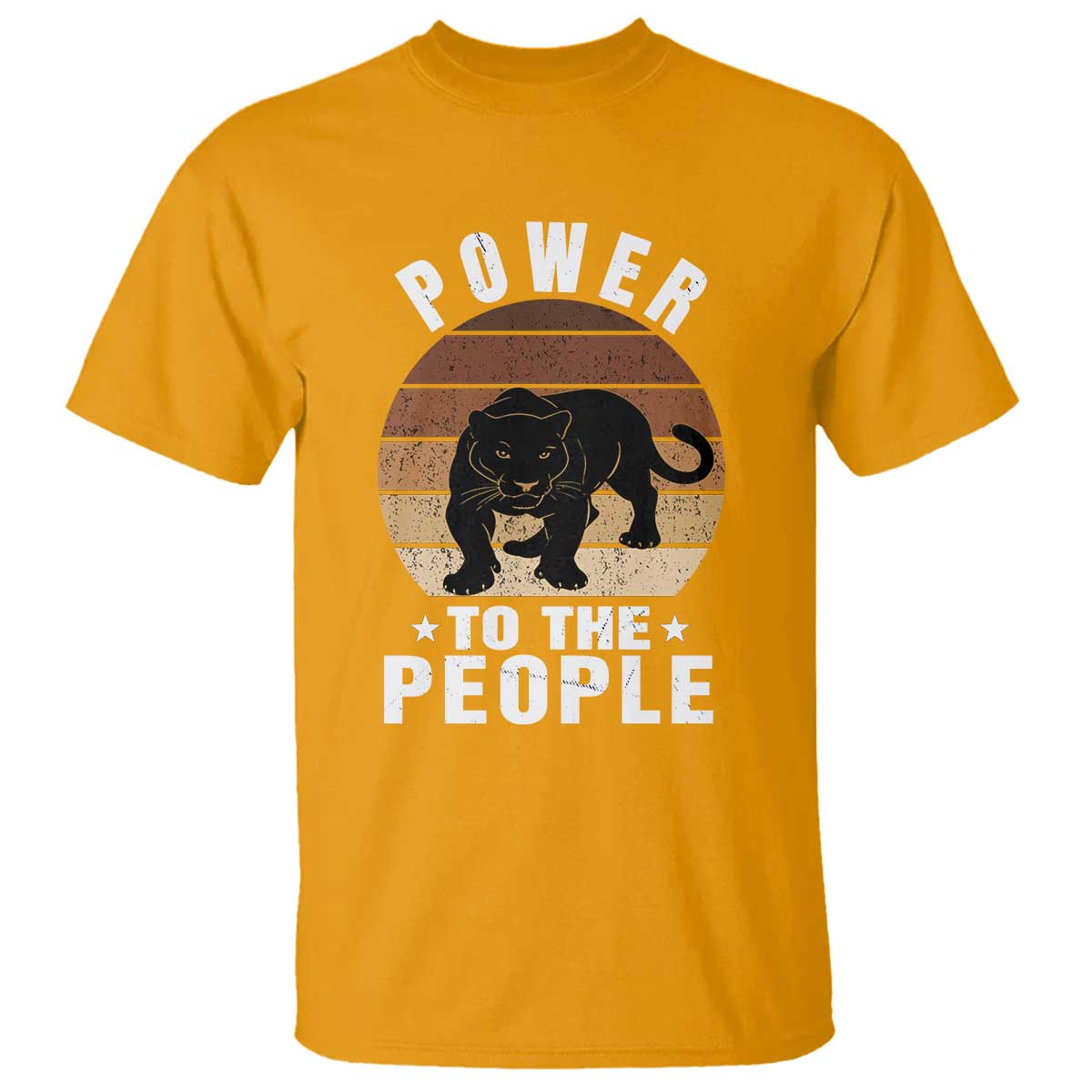 Black Panther Party T Shirt Power To The People Black History TS09 Gold Print Your Wear