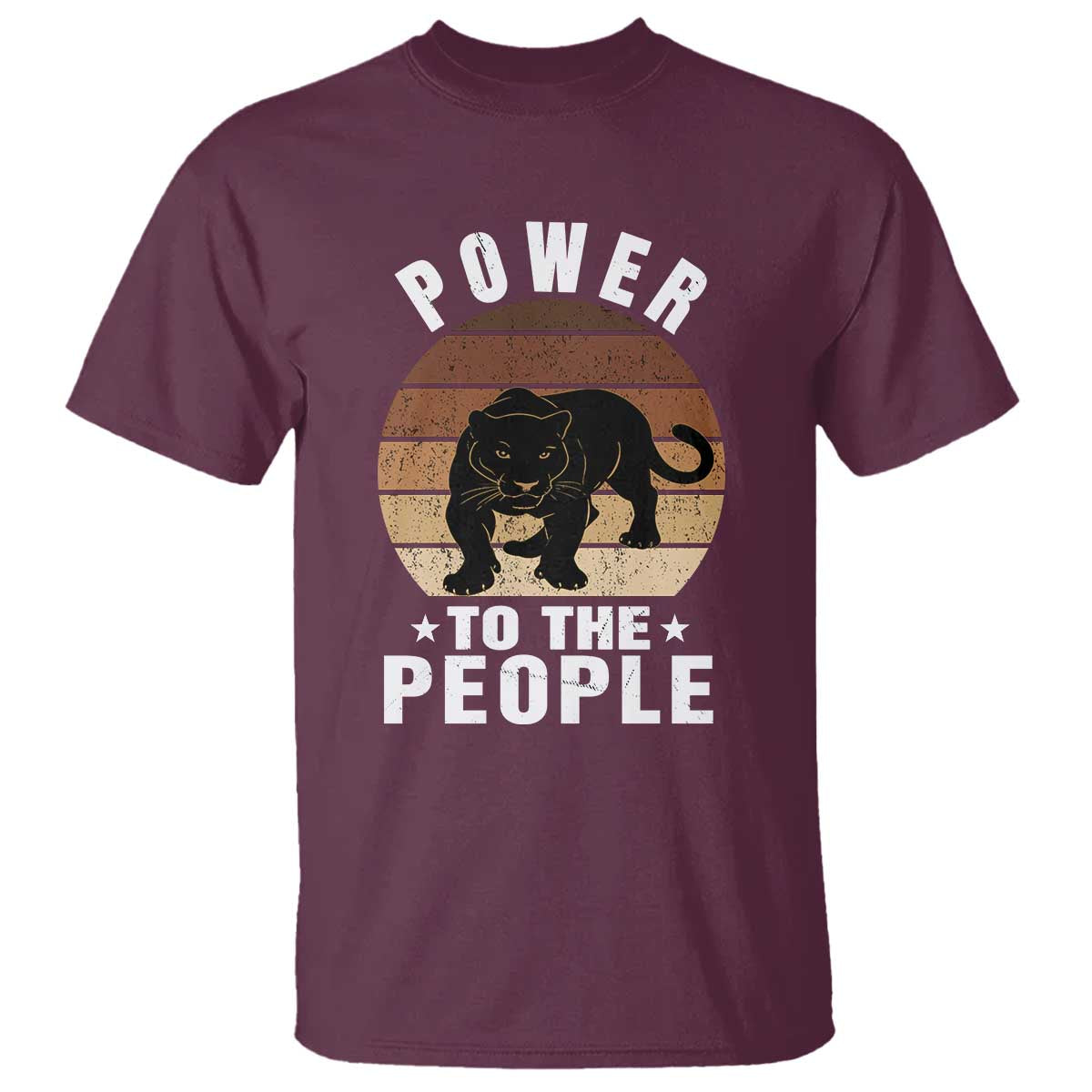 Black Panther Party T Shirt Power To The People Black History TS09 Maroon Print Your Wear