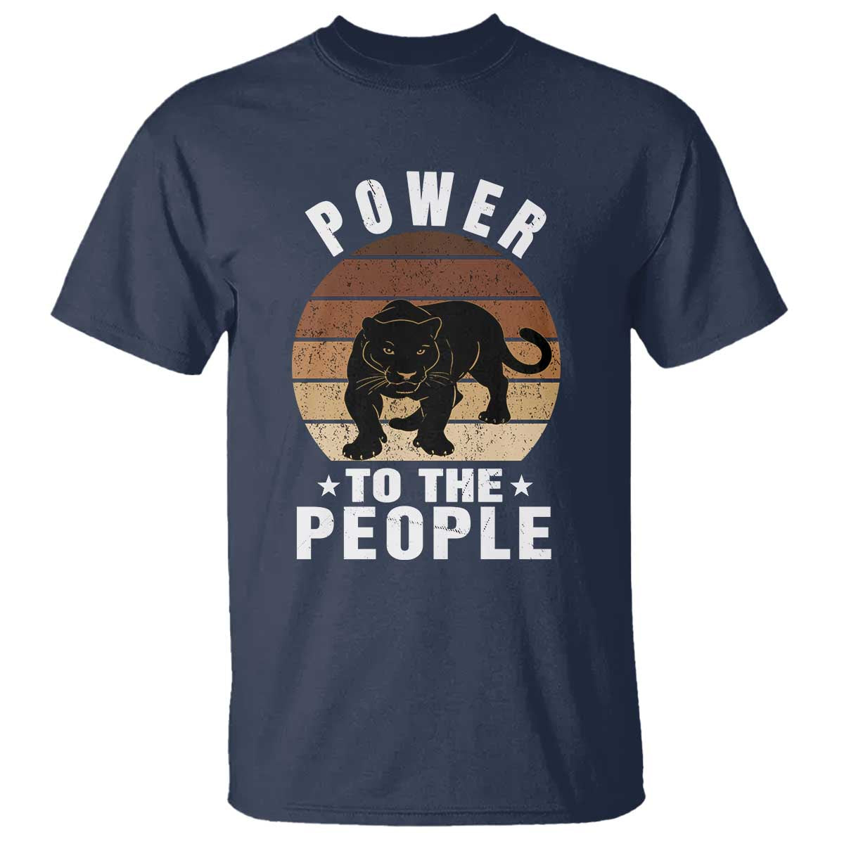 Black Panther Party T Shirt Power To The People Black History TS09 Navy Print Your Wear