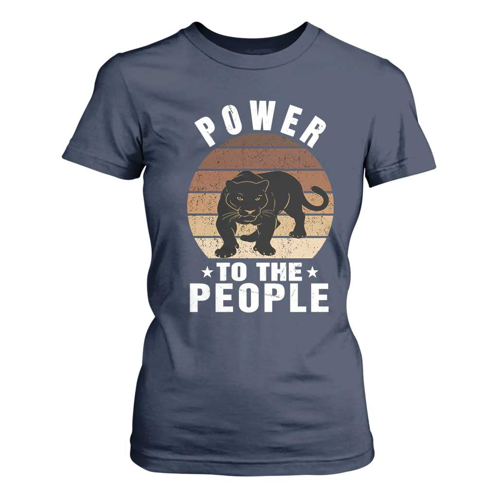 Black Panther Party T Shirt For Women Power To The People Black History TS09 Navy Print Your Wear