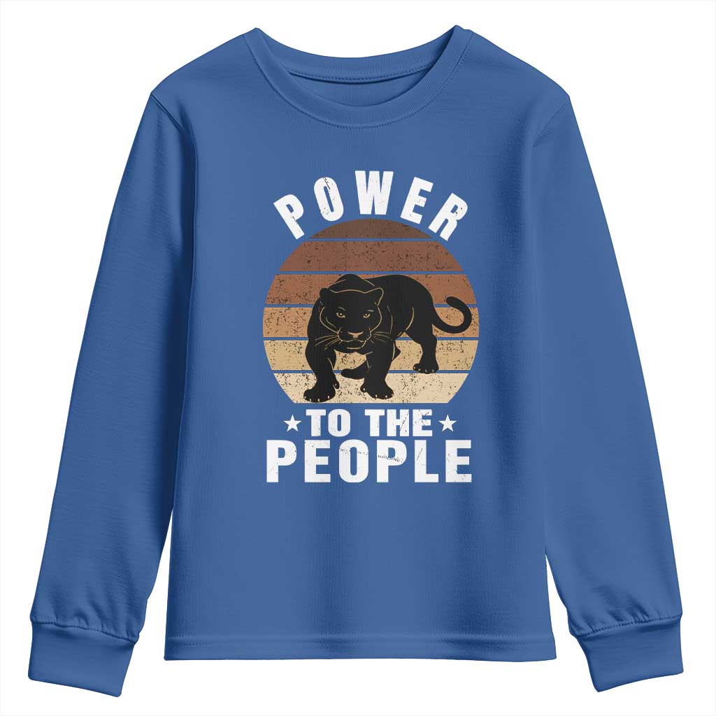 Black Panther Party Youth Sweatshirt Power To The People Black History TS09 Royal Blue Print Your Wear