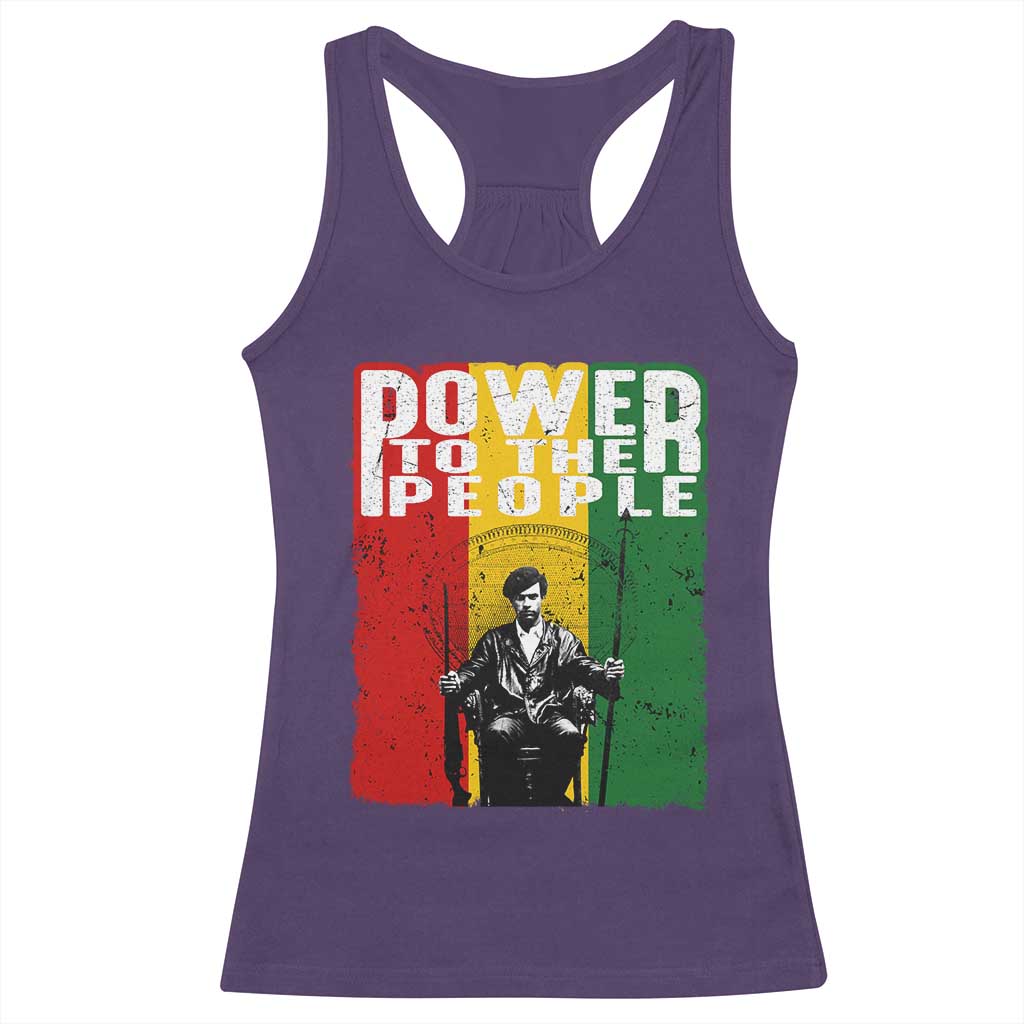 Black Panther Party Huey P. Newton Racerback Tank Top Power To The People Black History TS09 Purple Print Your Wear