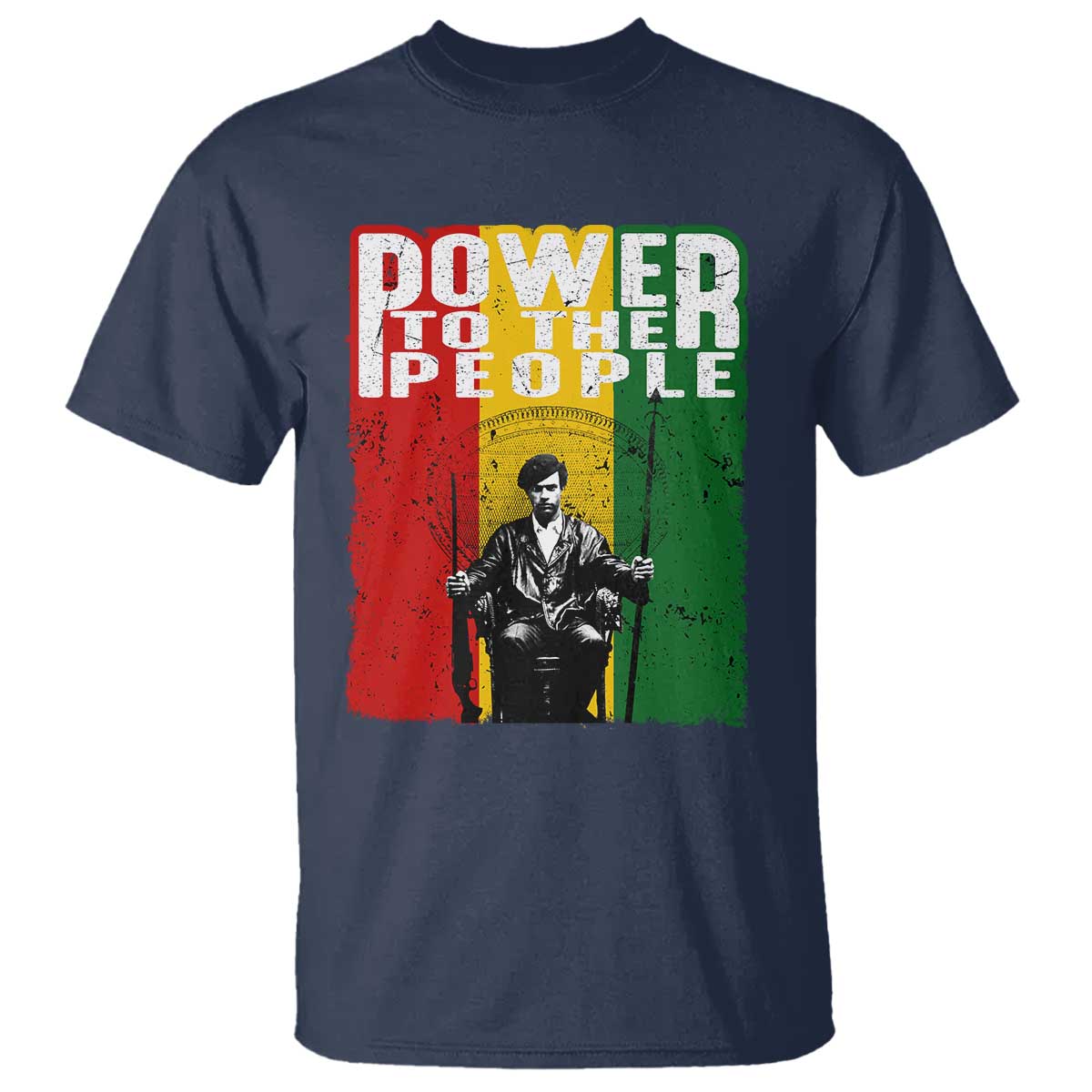 Black Panther Party Huey P. Newton T Shirt Power To The People Black History TS09 Navy Print Your Wear