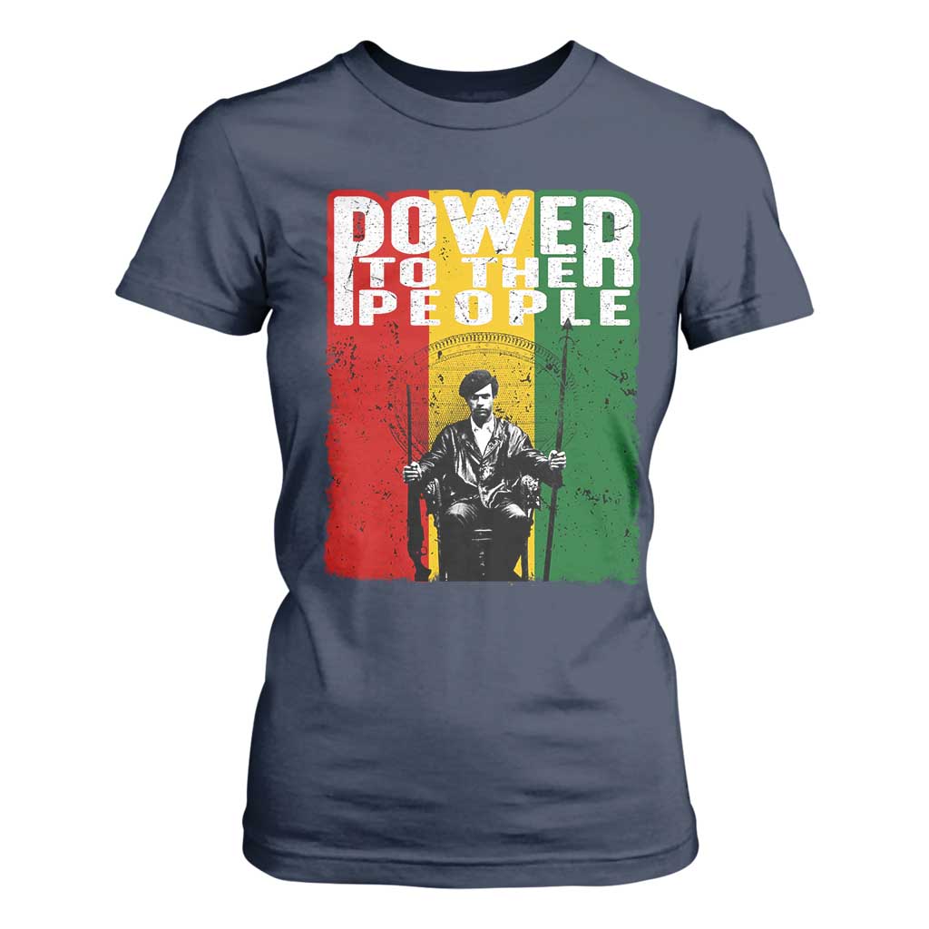 Black Panther Party Huey P. Newton T Shirt For Women Power To The People Black History TS09 Navy Print Your Wear
