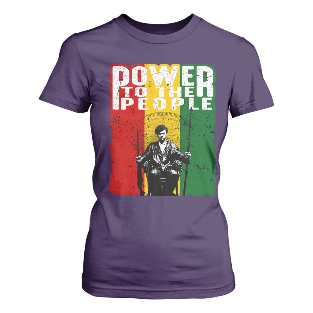 Black Panther Party Huey P. Newton T Shirt For Women Power To The People Black History TS09 Purple Print Your Wear