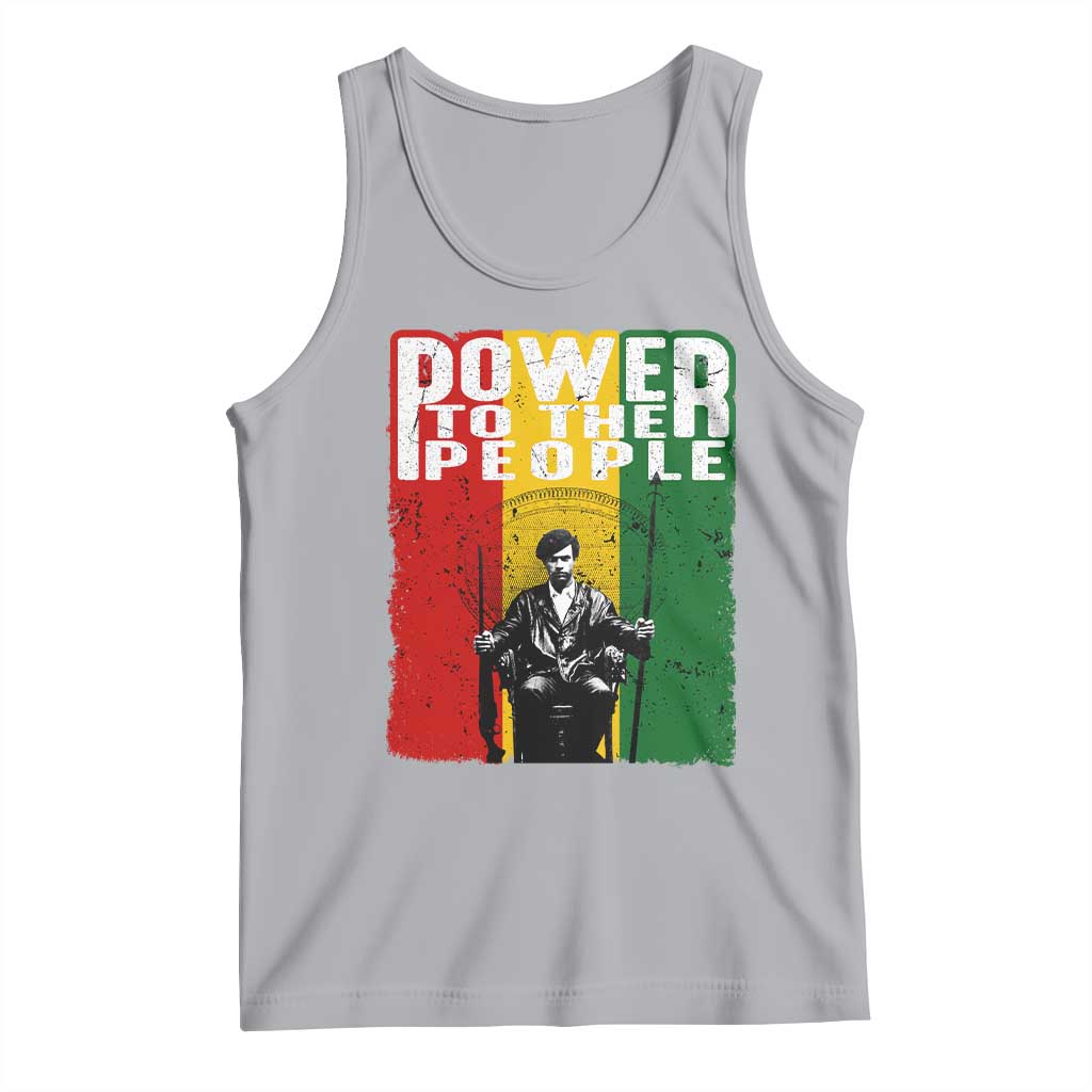 Black Panther Party Huey P. Newton Tank Top Power To The People Black History TS09 Athletic Heather Print Your Wear