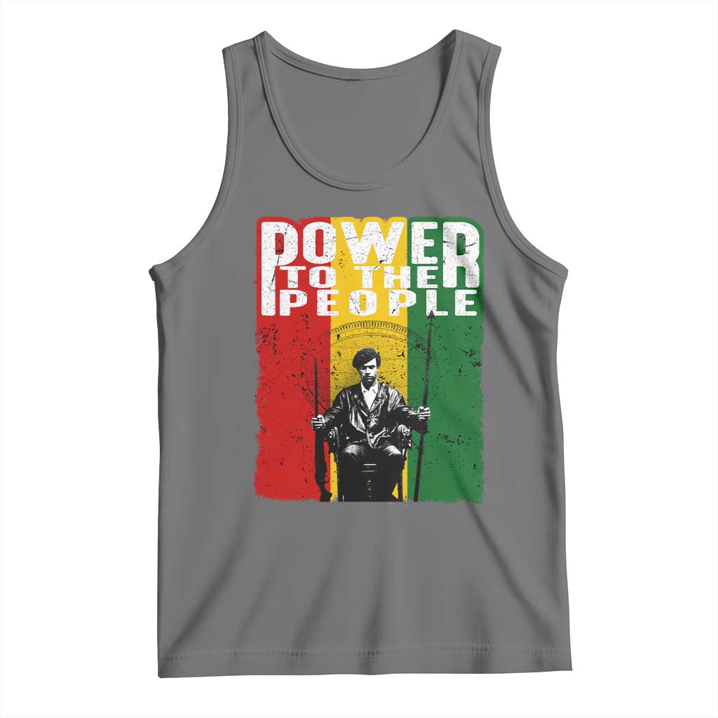 Black Panther Party Huey P. Newton Tank Top Power To The People Black History TS09 Black Heather Print Your Wear