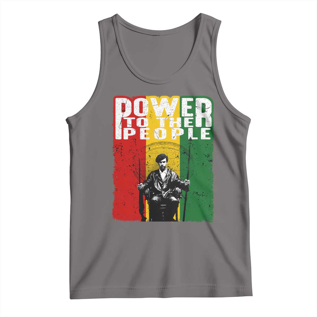 Black Panther Party Huey P. Newton Tank Top Power To The People Black History TS09 Deep Heather Print Your Wear