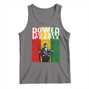 Black Panther Party Huey P. Newton Tank Top Power To The People Black History TS09 Deep Heather Print Your Wear