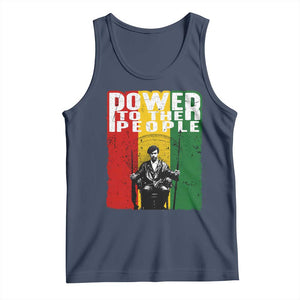 Black Panther Party Huey P. Newton Tank Top Power To The People Black History TS09 Navy Print Your Wear