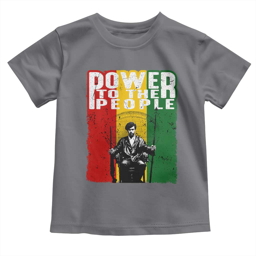 Black Panther Party Huey P. Newton Toddler T Shirt Power To The People Black History TS09 Charcoal Print Your Wear