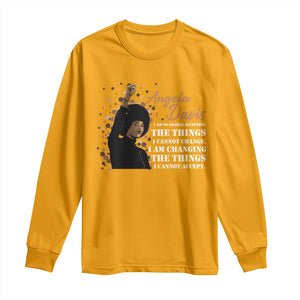 Angela Davis Long Sleeve Shirt I Am Changing The Things I Cannot Accept Black Panther Party History TS09 Gold Print Your Wear