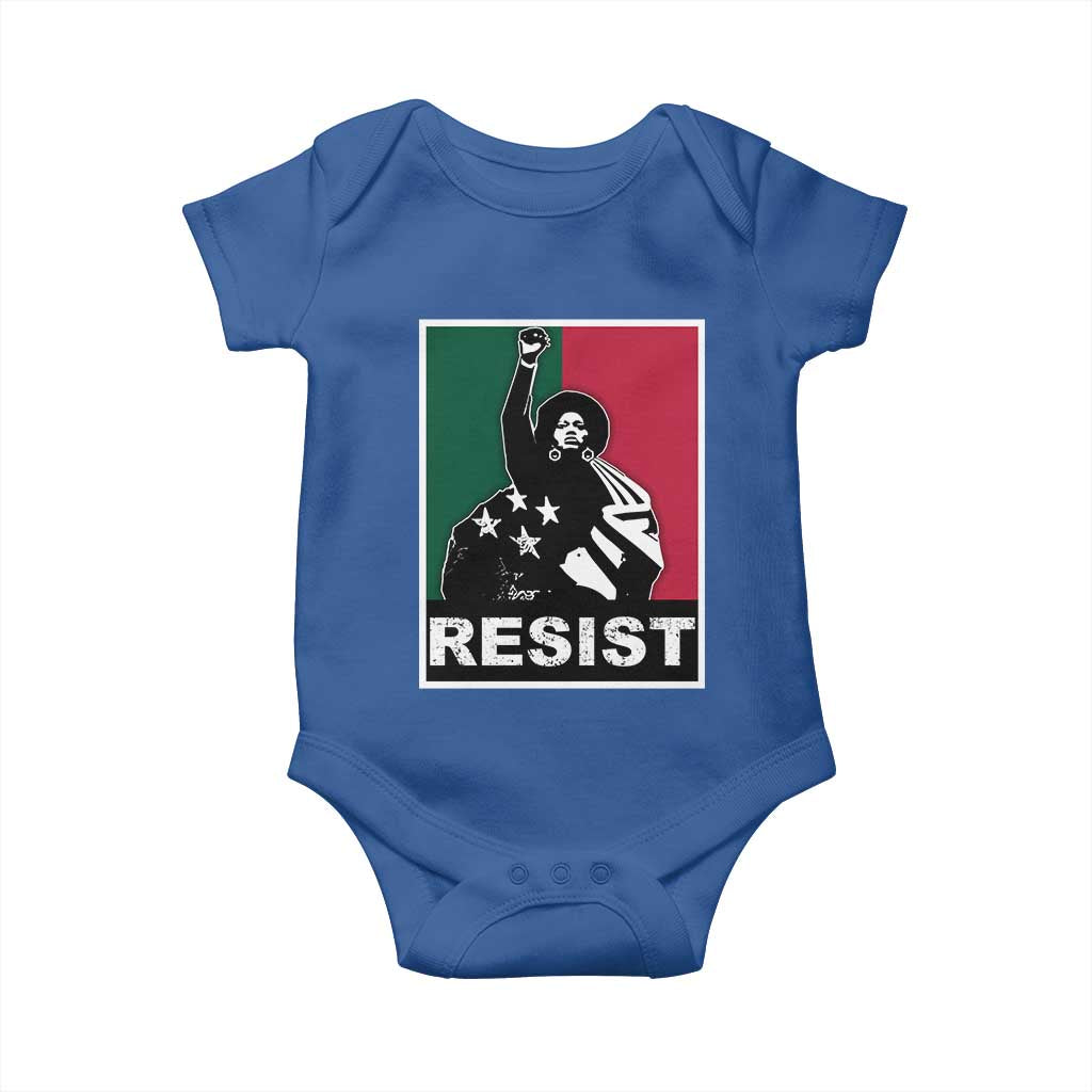 Resist Angela Davis Baby Onesie Black Panther Party History Civil Rights TS09 Royal Blue Print Your Wear