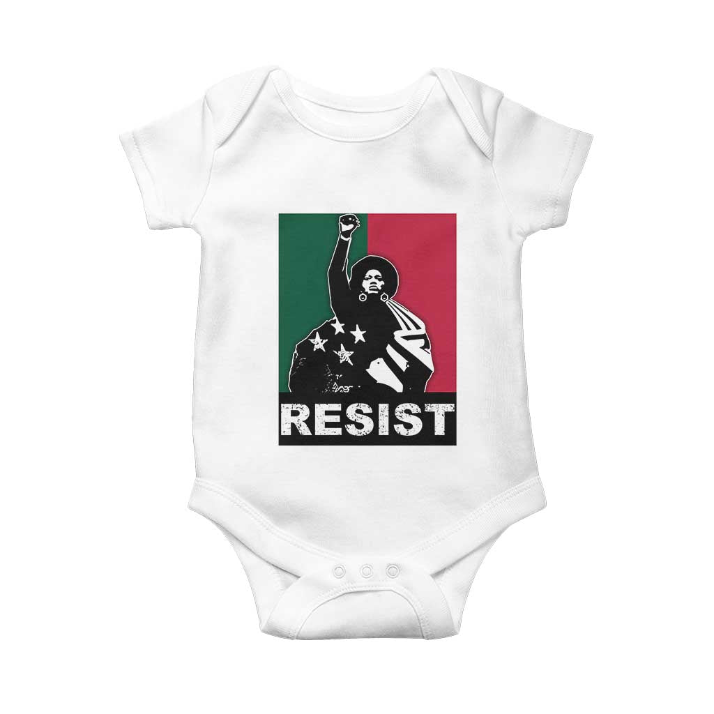 Resist Angela Davis Baby Onesie Black Panther Party History Civil Rights TS09 White Print Your Wear
