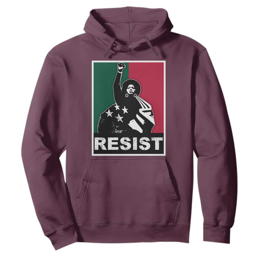 Resist Angela Davis Hoodie Black Panther Party History Civil Rights TS09 Maroon Print Your Wear