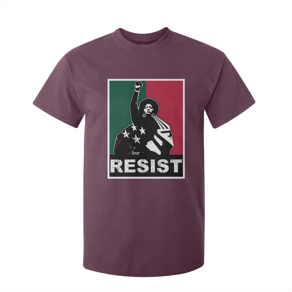 Resist Angela Davis T Shirt For Kid Black Panther Party History Civil Rights TS09 Maroon Print Your Wear