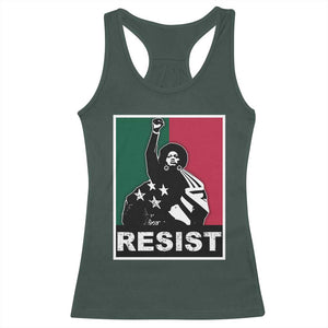Resist Angela Davis Racerback Tank Top Black Panther Party History Civil Rights TS09 Dark Forest Green Print Your Wear