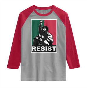 Resist Angela Davis Raglan Shirt Black Panther Party History Civil Rights TS09 Sport Gray Red Print Your Wear