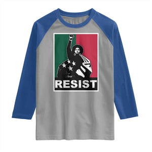 Resist Angela Davis Raglan Shirt Black Panther Party History Civil Rights TS09 Sport Gray Royal Print Your Wear