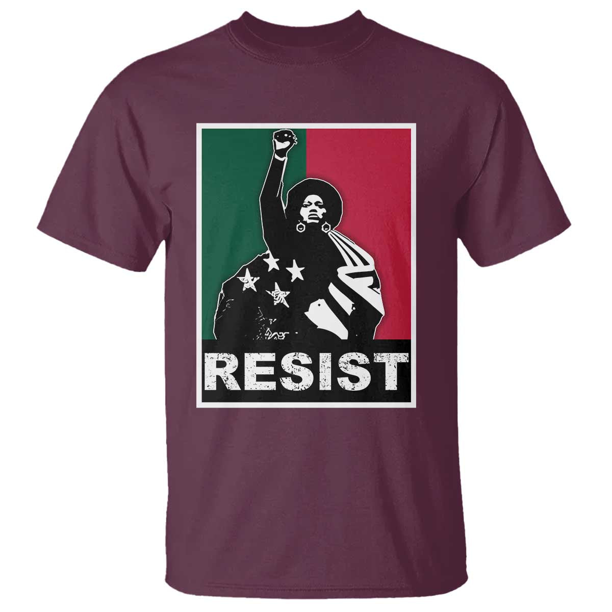 Resist Angela Davis T Shirt Black Panther Party History Civil Rights TS09 Maroon Print Your Wear