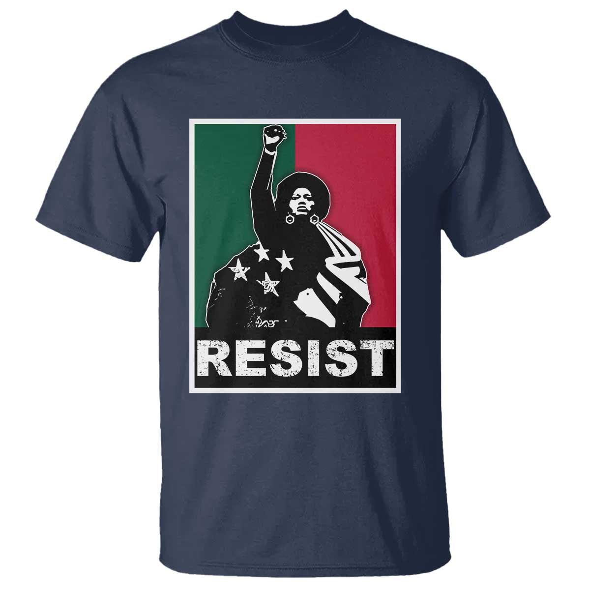 Resist Angela Davis T Shirt Black Panther Party History Civil Rights TS09 Navy Print Your Wear