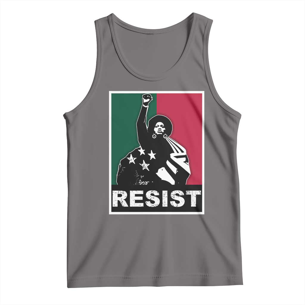 Resist Angela Davis Tank Top Black Panther Party History Civil Rights TS09 Deep Heather Print Your Wear