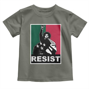 Resist Angela Davis Toddler T Shirt Black Panther Party History Civil Rights TS09 Military Green Print Your Wear