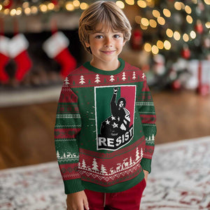 Resist Angela Davis Ugly Christmas Sweater Black Panther Party History Civil Rights TS09 Christmas Print Your Wear