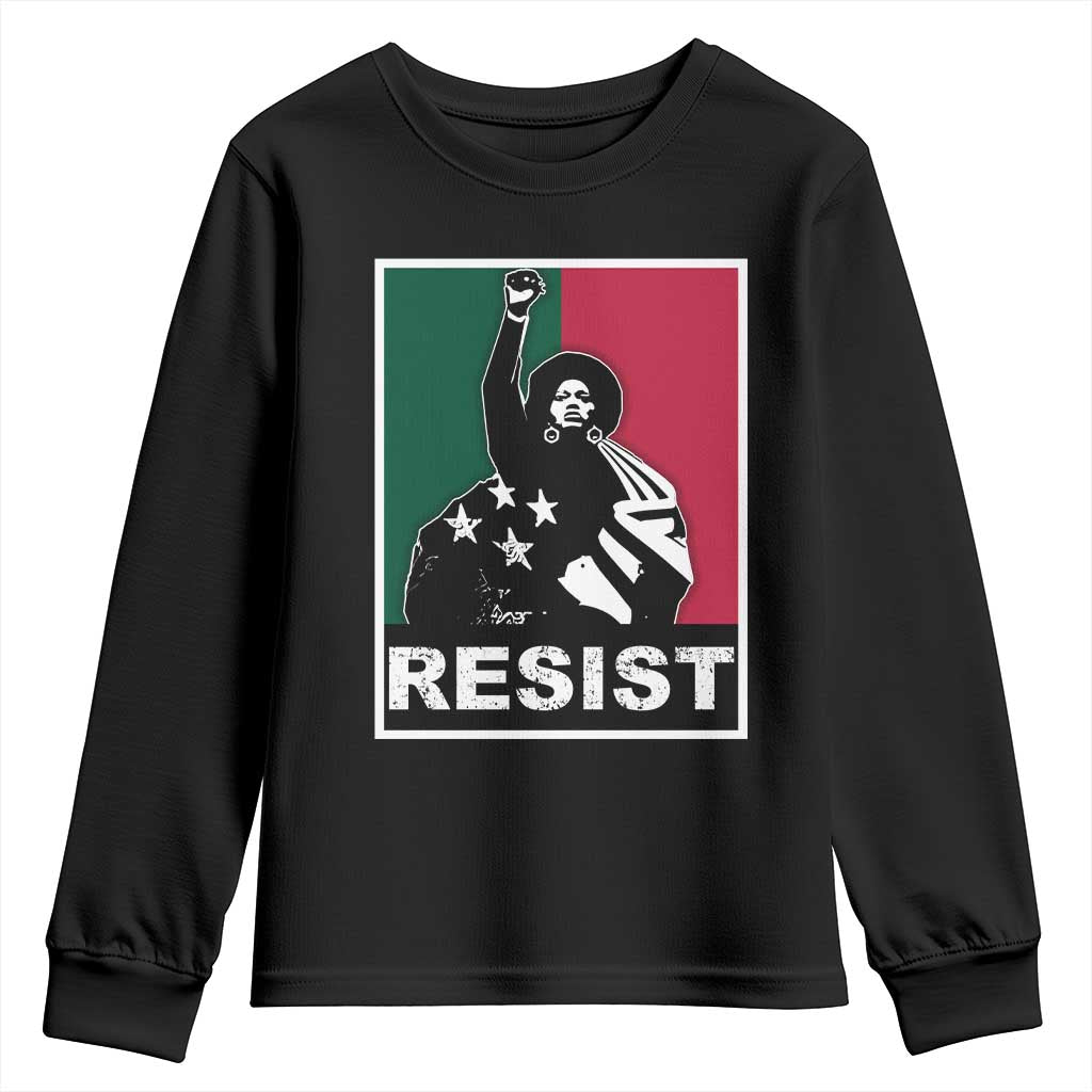 Resist Angela Davis Youth Sweatshirt Black Panther Party History Civil Rights TS09 Black Print Your Wear