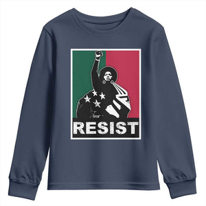 Resist Angela Davis Youth Sweatshirt Black Panther Party History Civil Rights TS09 Navy Print Your Wear