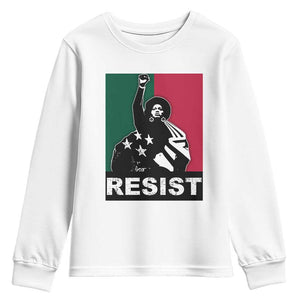 Resist Angela Davis Youth Sweatshirt Black Panther Party History Civil Rights TS09 White Print Your Wear