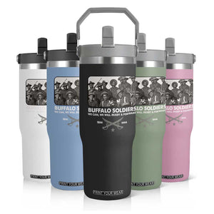 Buffalo Soldiers Flip Straw Tumbler We Can We Will Ready Forward Black History TS09 Print Your Wear