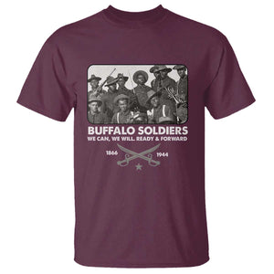 Buffalo Soldiers T Shirt We Can We Will Ready Forward Black History TS09 Maroon Print Your Wear