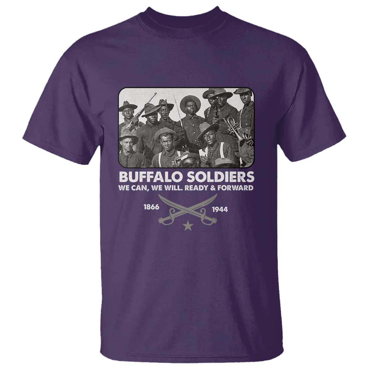 Buffalo Soldiers T Shirt We Can We Will Ready Forward Black History TS09 Purple Print Your Wear