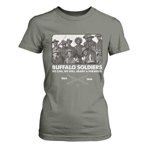 Buffalo Soldiers T Shirt For Women We Can We Will Ready Forward Black History TS09 Military Green Print Your Wear