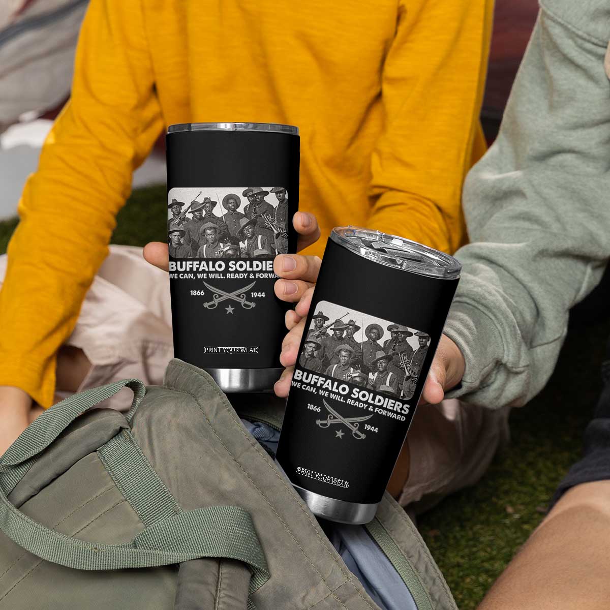 Buffalo Soldiers Tumbler Cup We Can We Will Ready Forward Black History TS09 Print Your Wear