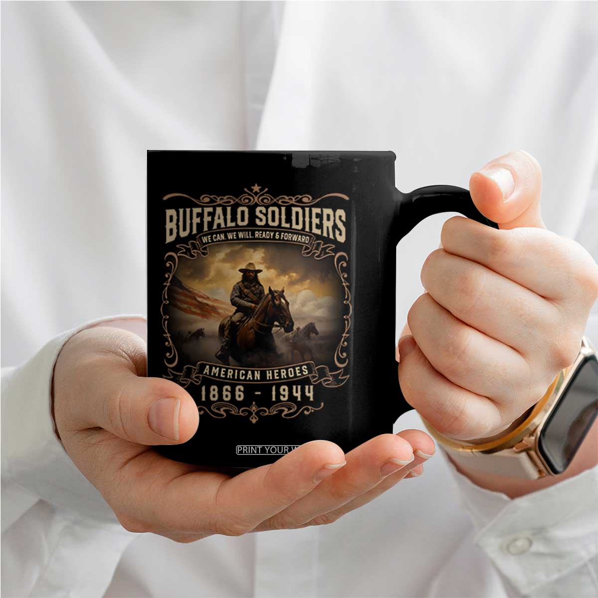Buffalo Soldiers Coffee Mug American Heros Cavalry Black History TS09 Print Your Wear