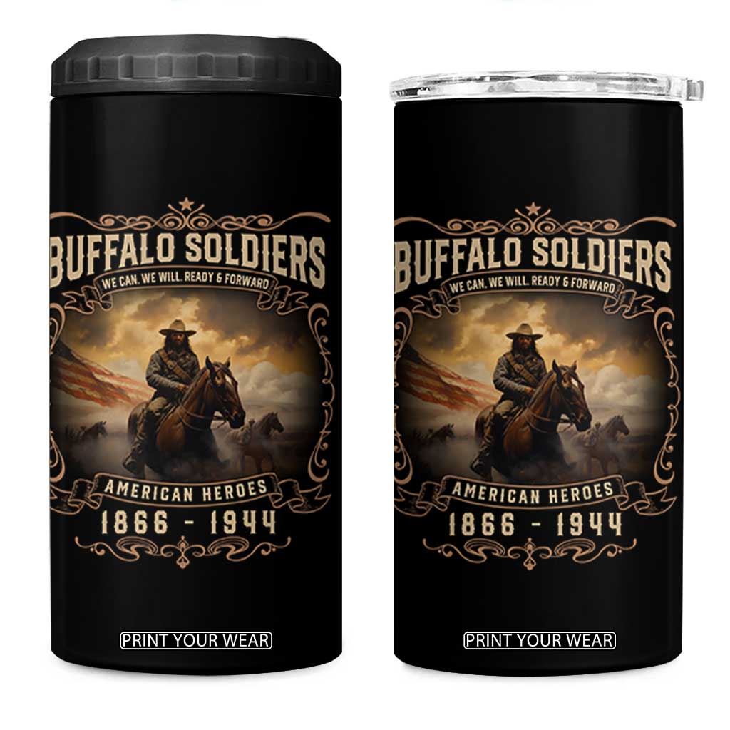Buffalo Soldiers 4 in 1 Can Cooler Tumbler American Heros Cavalry Black History TS09 One Size: 16 oz Black Print Your Wear