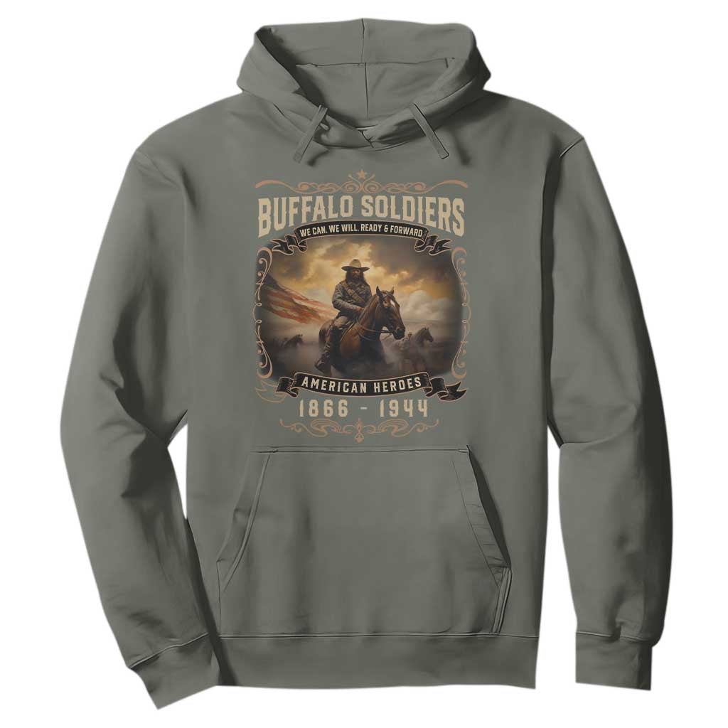 Buffalo Soldiers Hoodie American Heros Cavalry Black History TS09 Military Green Print Your Wear