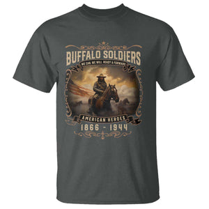Buffalo Soldiers T Shirt American Heroes Cavalry Black History TS09 Dark Heather Print Your Wear