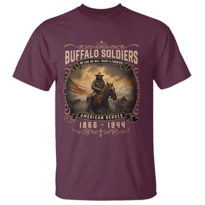 Buffalo Soldiers T Shirt American Heroes Cavalry Black History TS09 Maroon Print Your Wear