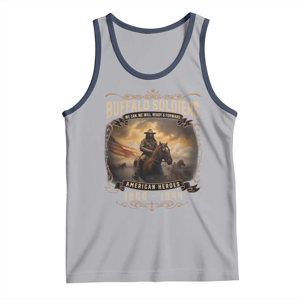 Buffalo Soldiers Tank Top American Heros Cavalry Black History TS09 Athletic Heather Navy Print Your Wear