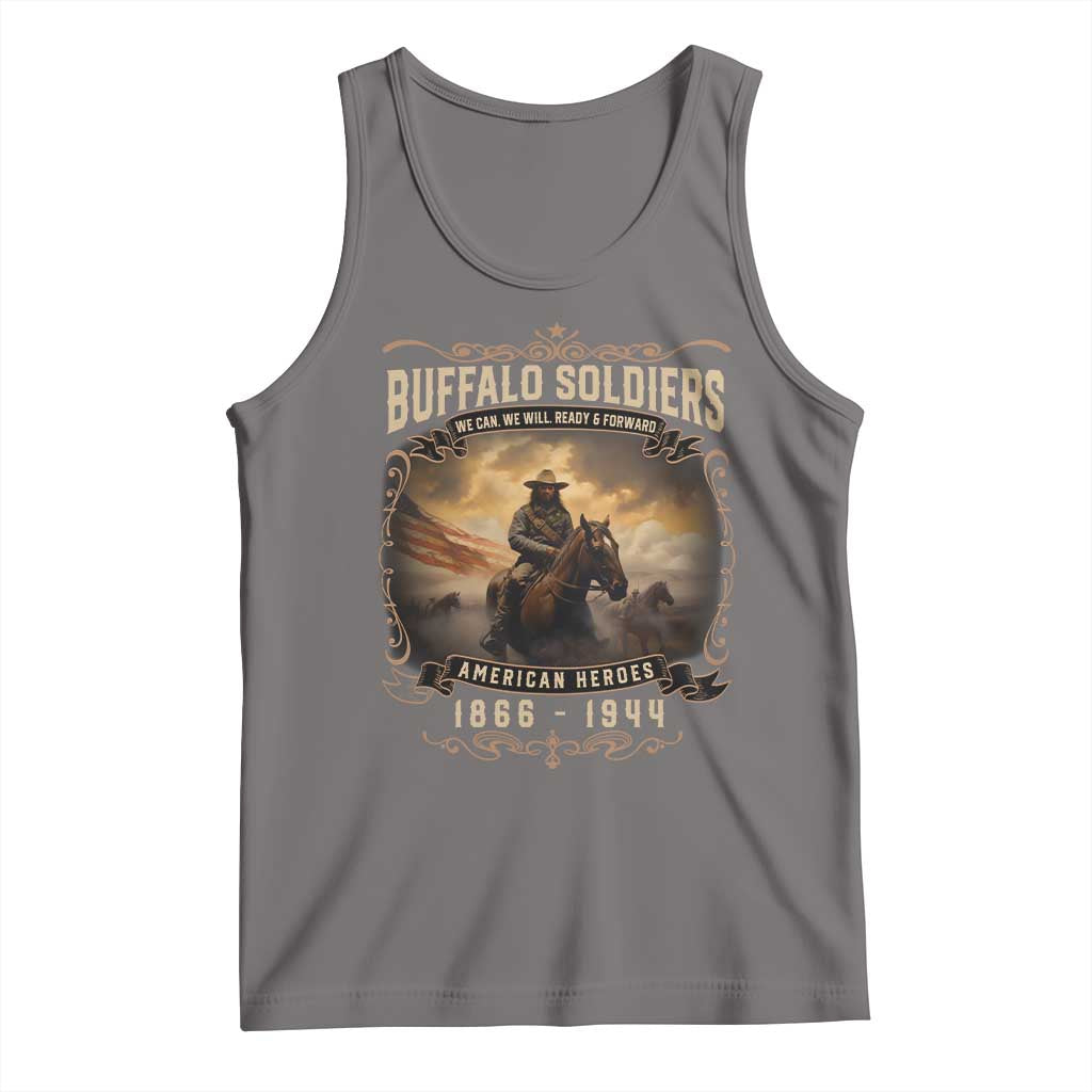 Buffalo Soldiers Tank Top American Heros Cavalry Black History TS09 Deep Heather Print Your Wear